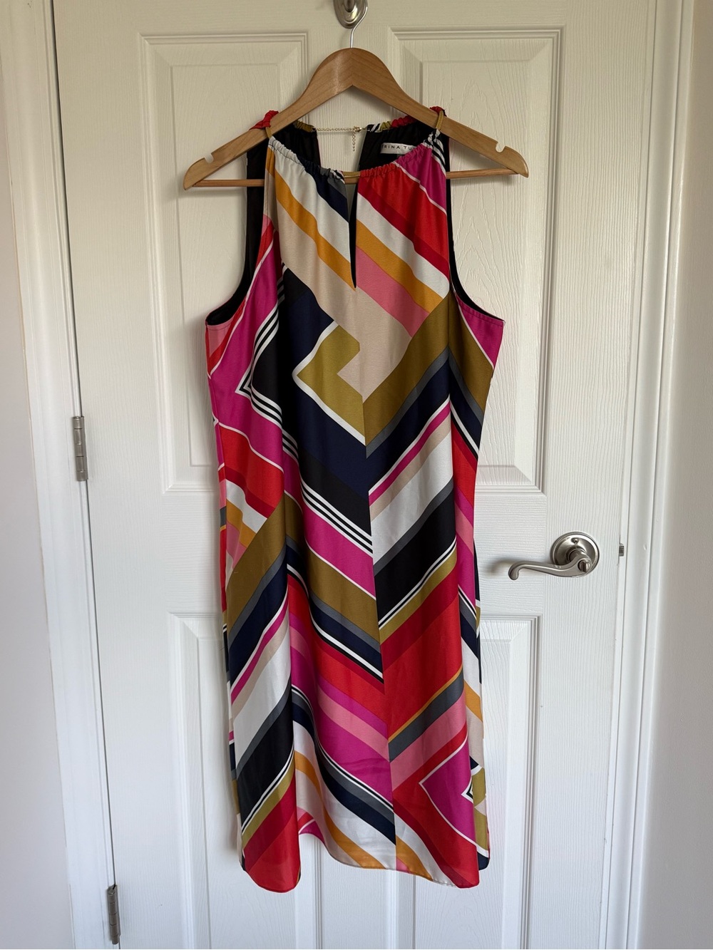 Women’s Trina Turk Geometric Chevron Shift Dress Sleeveless Size XL